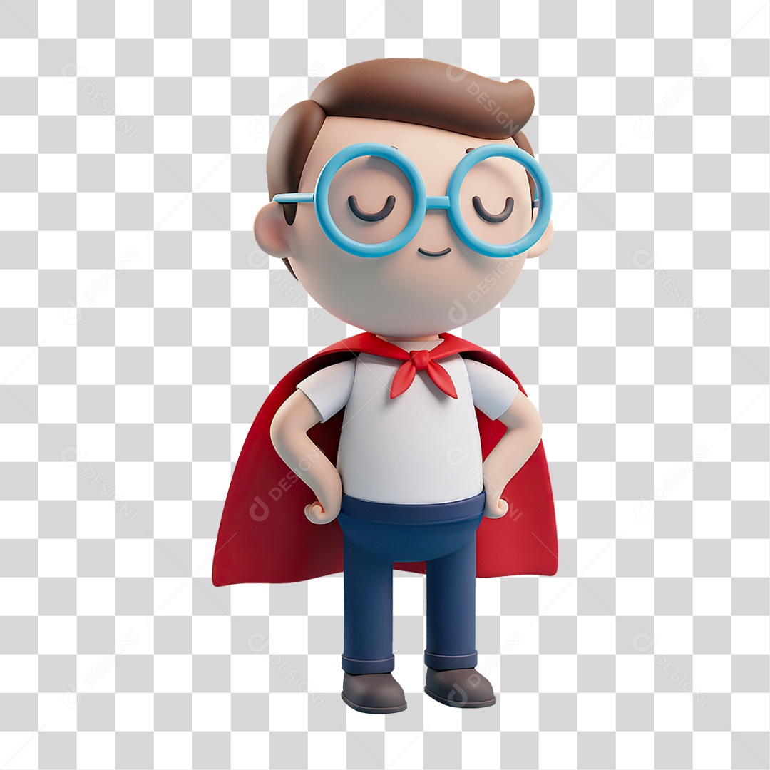 Personagem Pai com Fantasia de Super Herói PNG Transparente