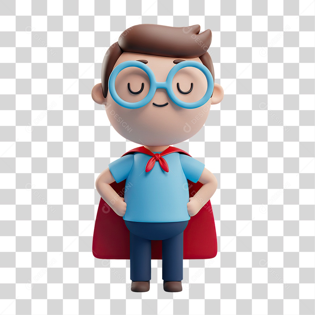 Personagem com Fantasia de Super Herói PNG Transparente