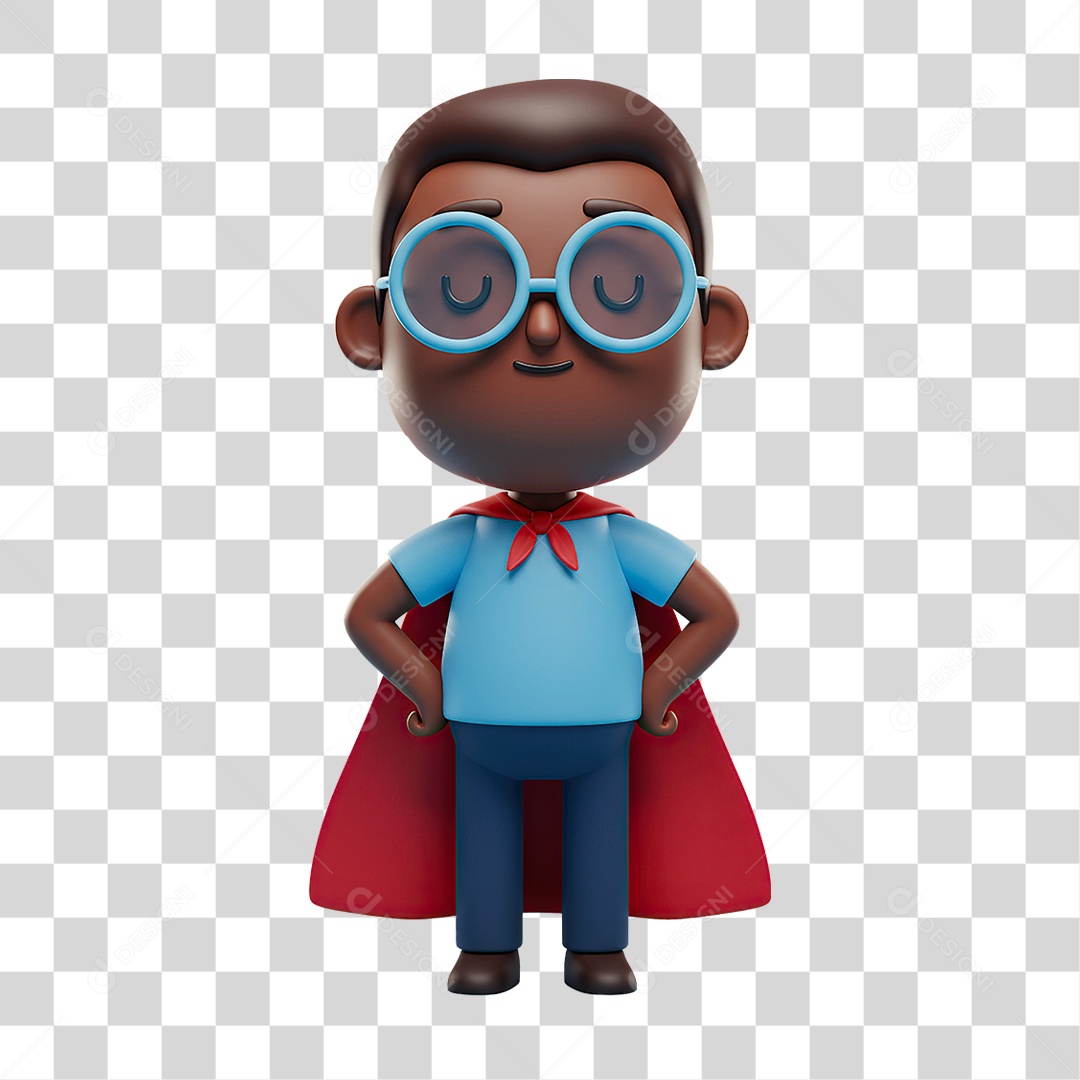 Personagem com Fantasia de Super Herói PNG Transparente