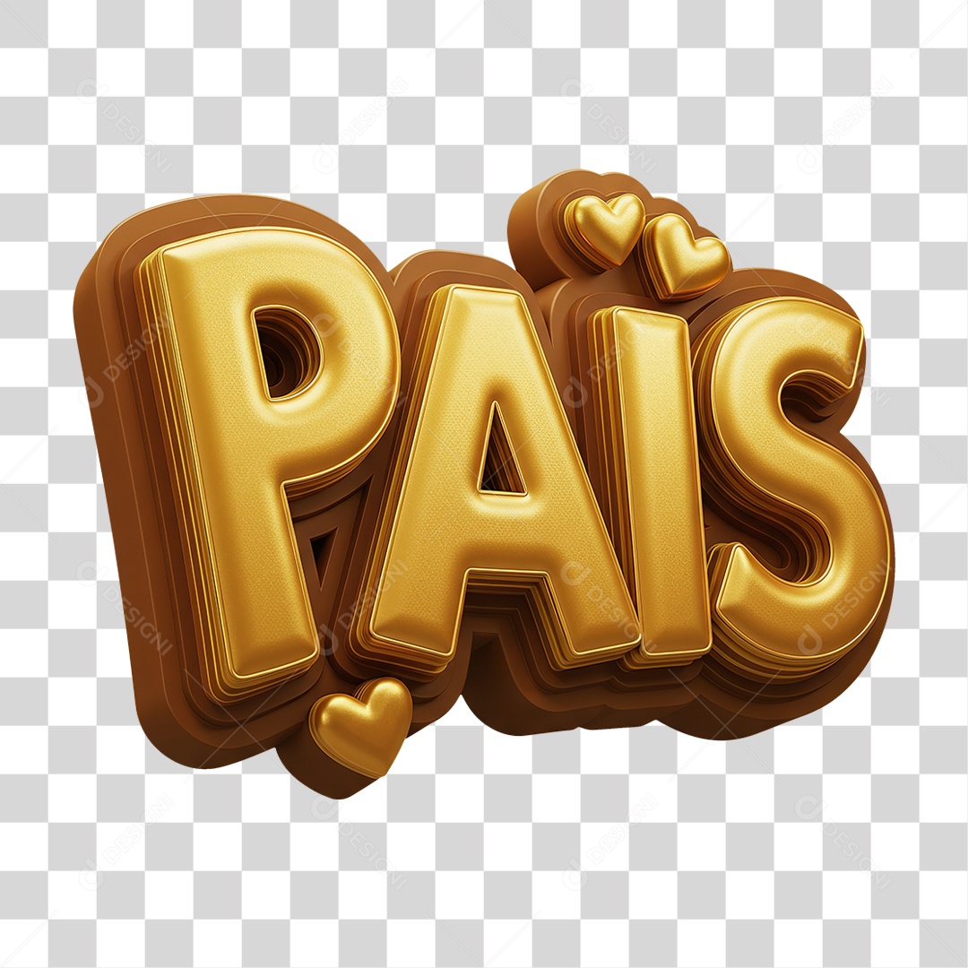 Selo 3D Pais para Composição PNG Transparente