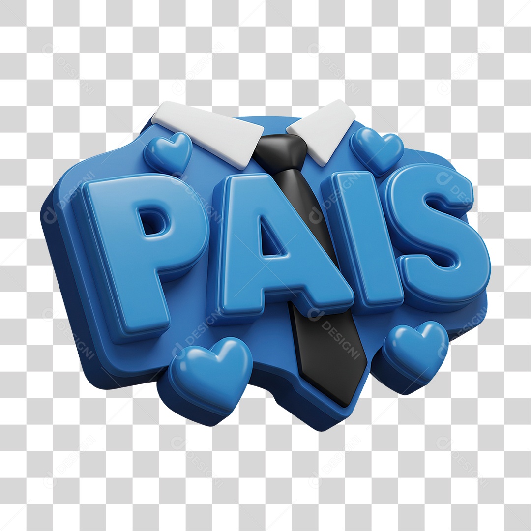 Selo 3D Pais para Composição PNG Transparente