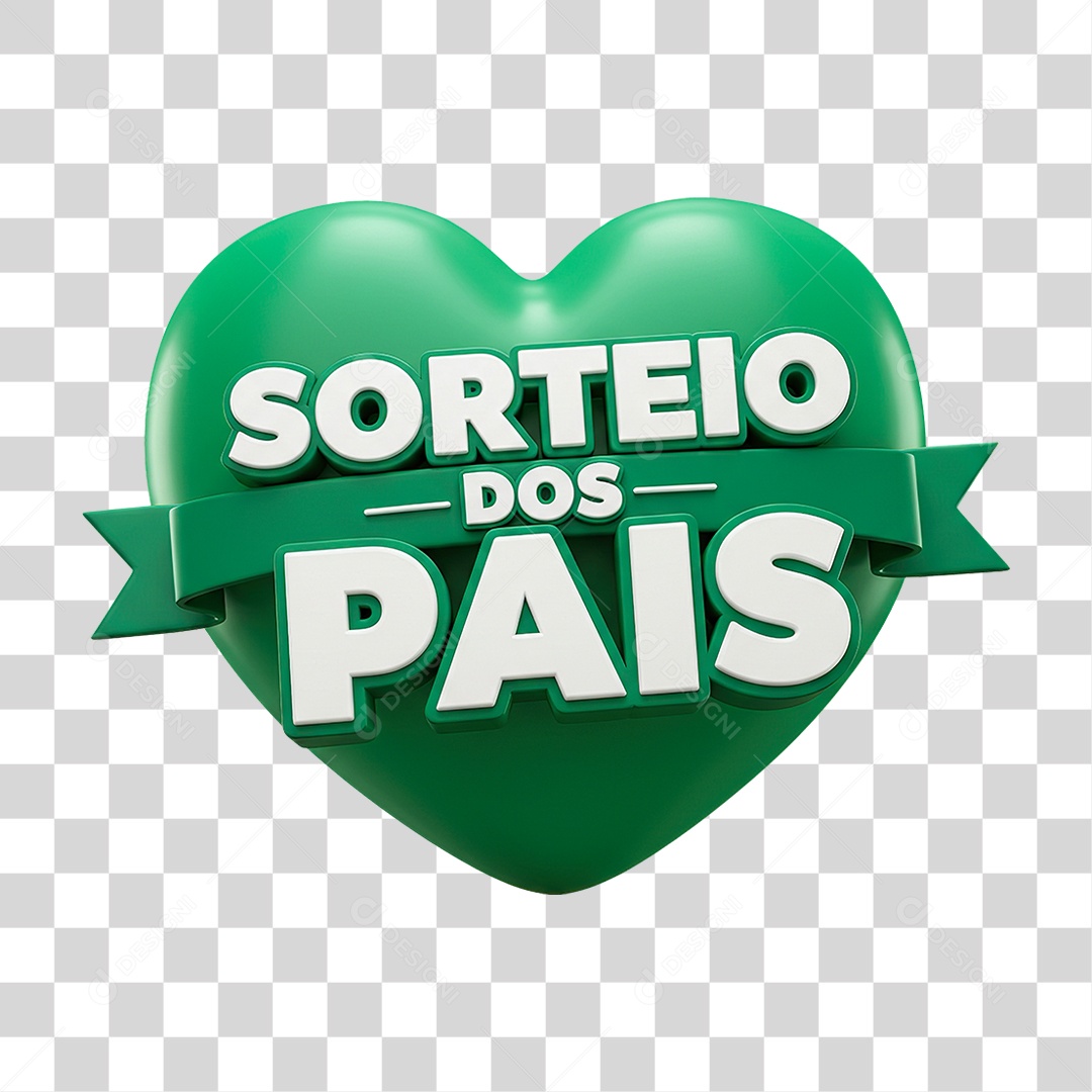 Selo 3D Sorteio Dia dos Pais PNG Transparente
