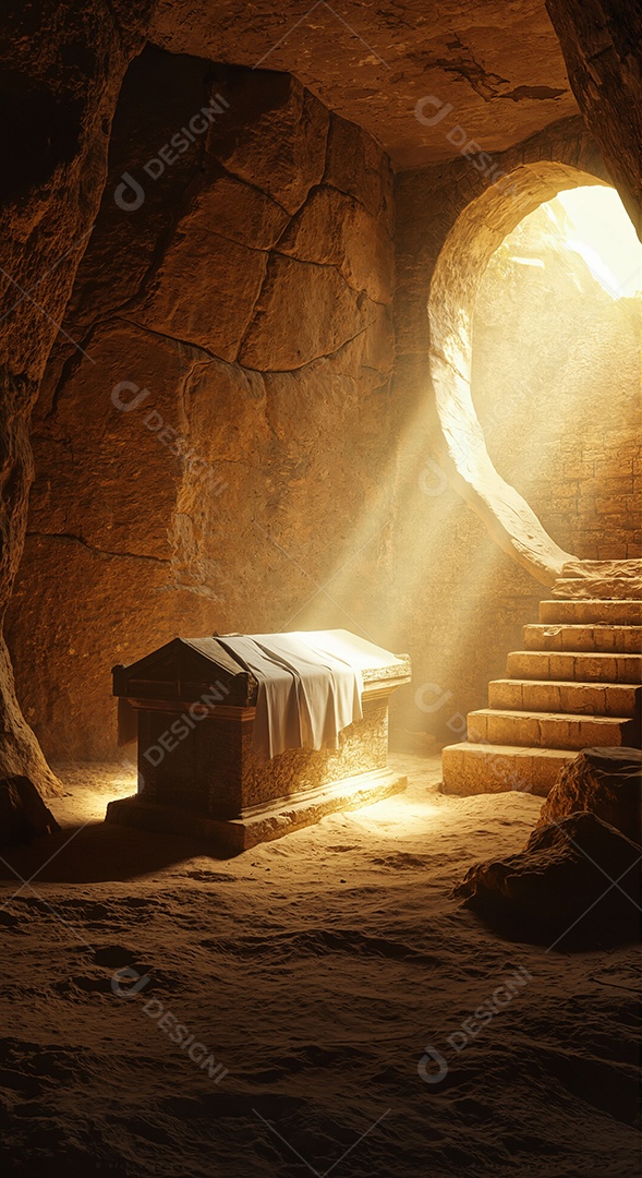Sepultura de Jesus Cristo iluminada pelo espírito santo