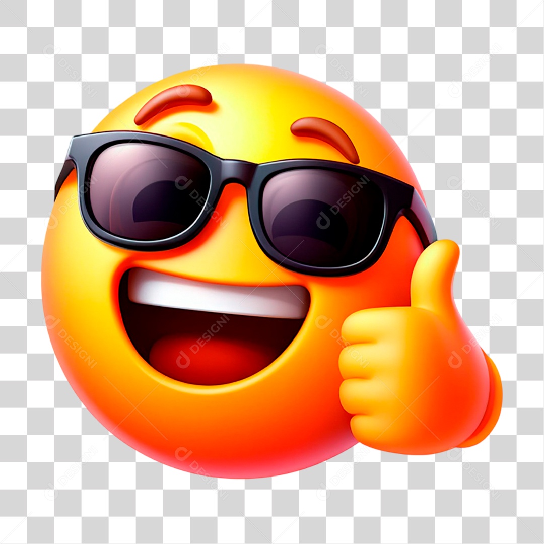 Emoji 3D Fazendo Sinal de Positivo PNG Transparente