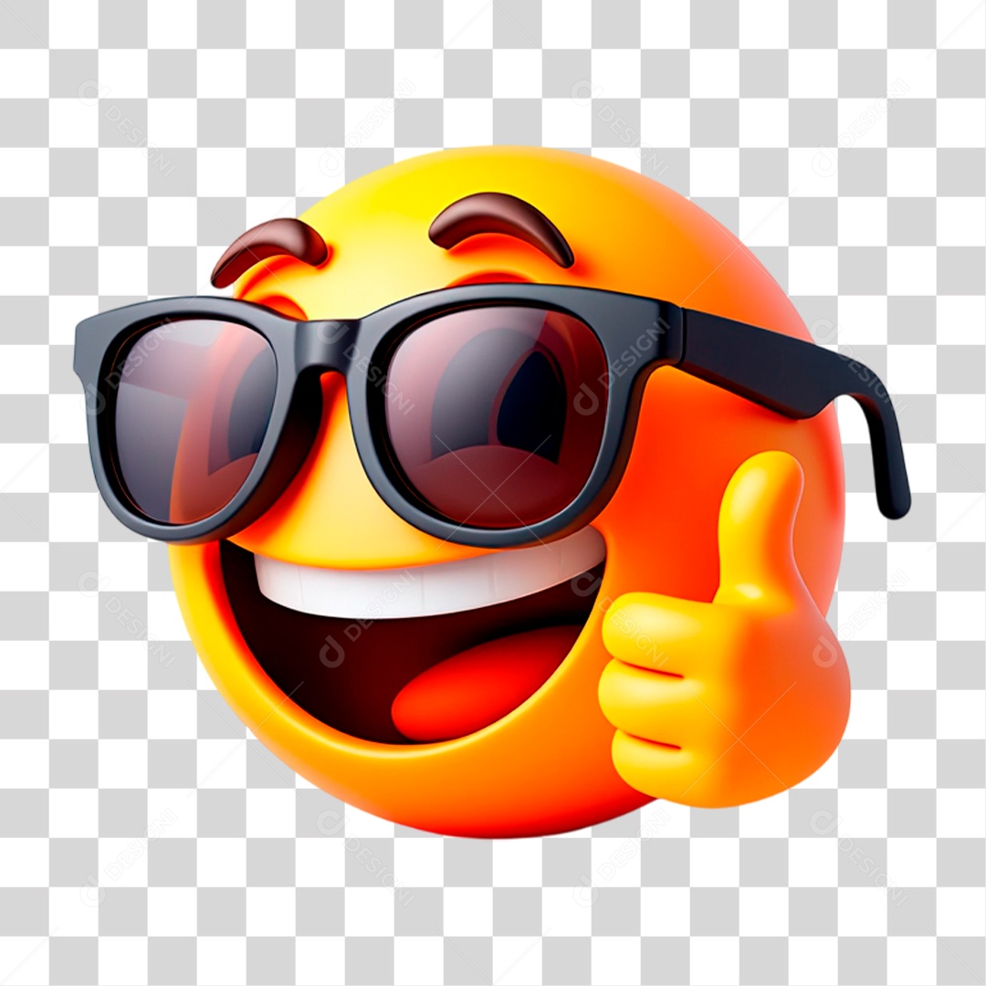Emoji 3D Fazendo Sinal de Positivo PNG Transparente