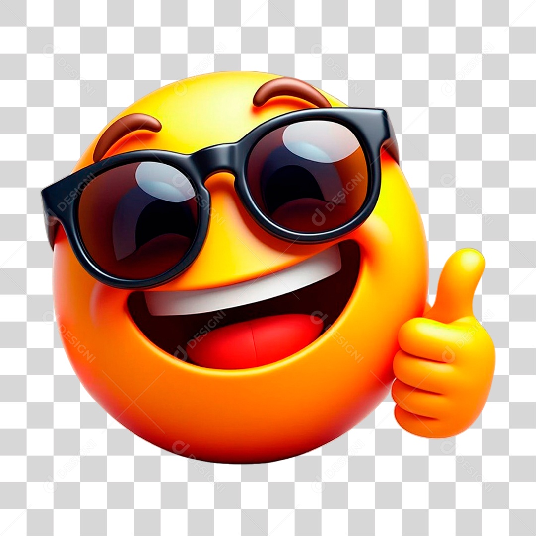 Emoji 3D Fazendo Sinal de Positivo PNG Transparente