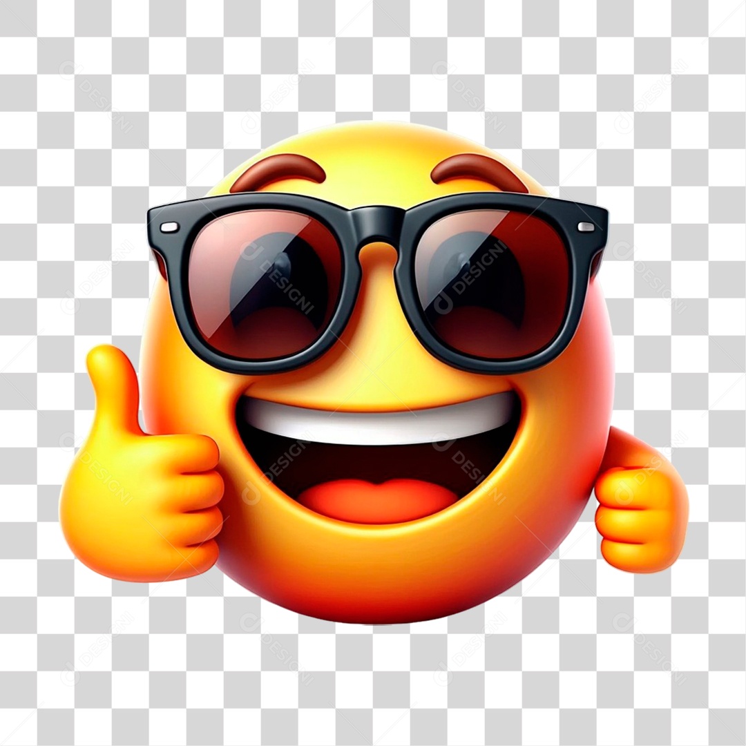 Emoji 3D Fazendo Sinal de Positivo PNG Transparente