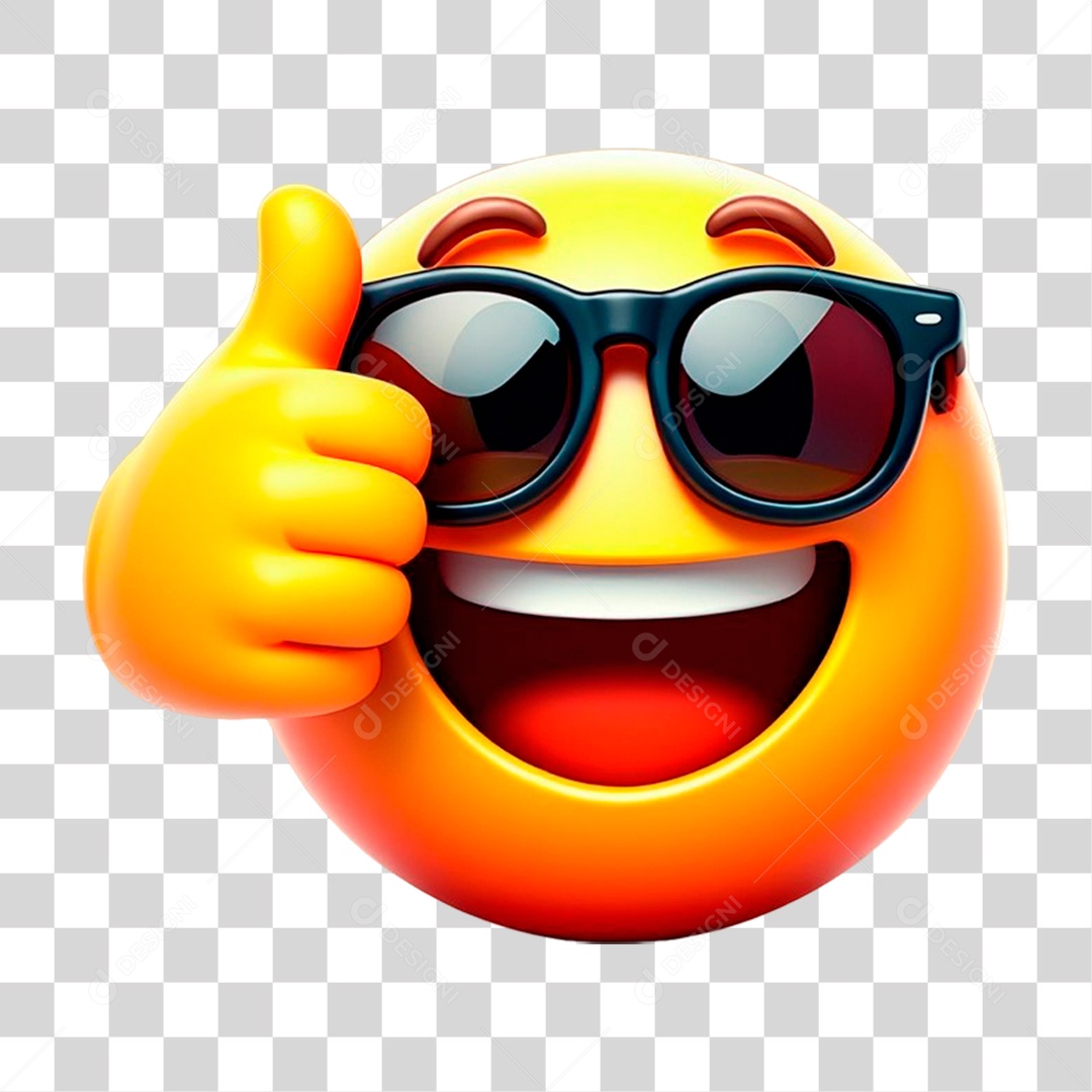 Emoji 3D Fazendo Sinal de Positivo PNG Transparente