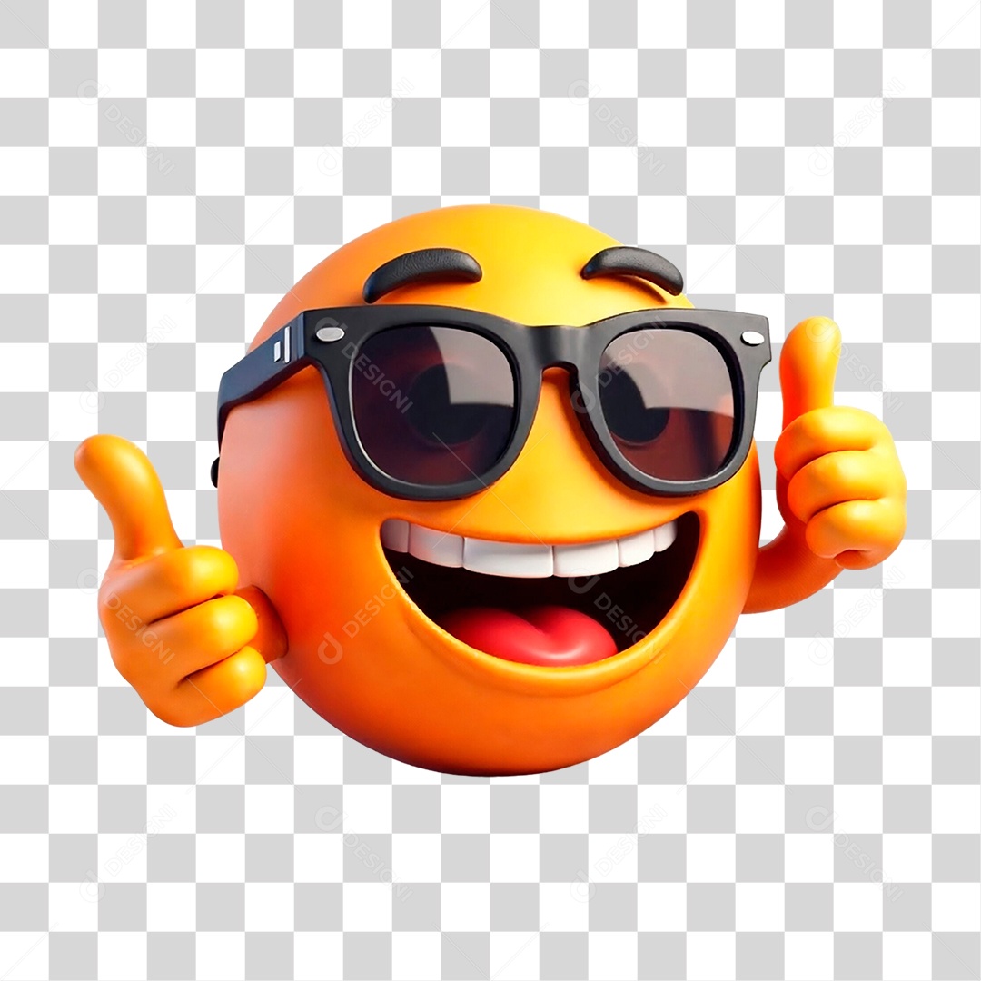 Emoji 3D Fazendo Sinal de Positivo PNG Transparente