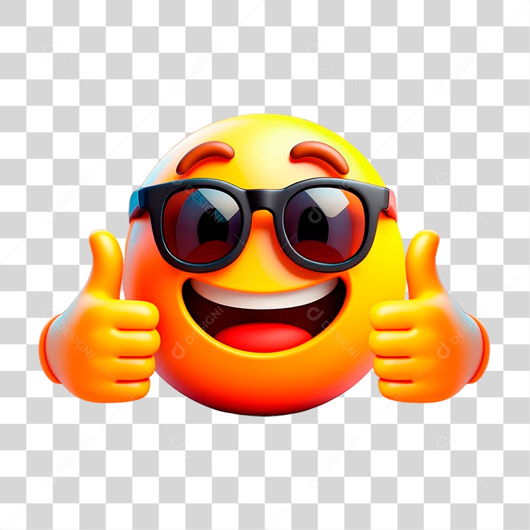Emoji 3D Fazendo Sinal de Positivo PNG Transparente
