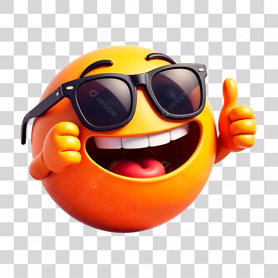Emoji 3D Fazendo Sinal de Positivo PNG Transparente