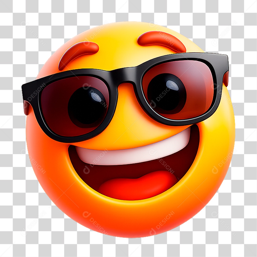 Emoji 3D Sorrindo PNG Transparente