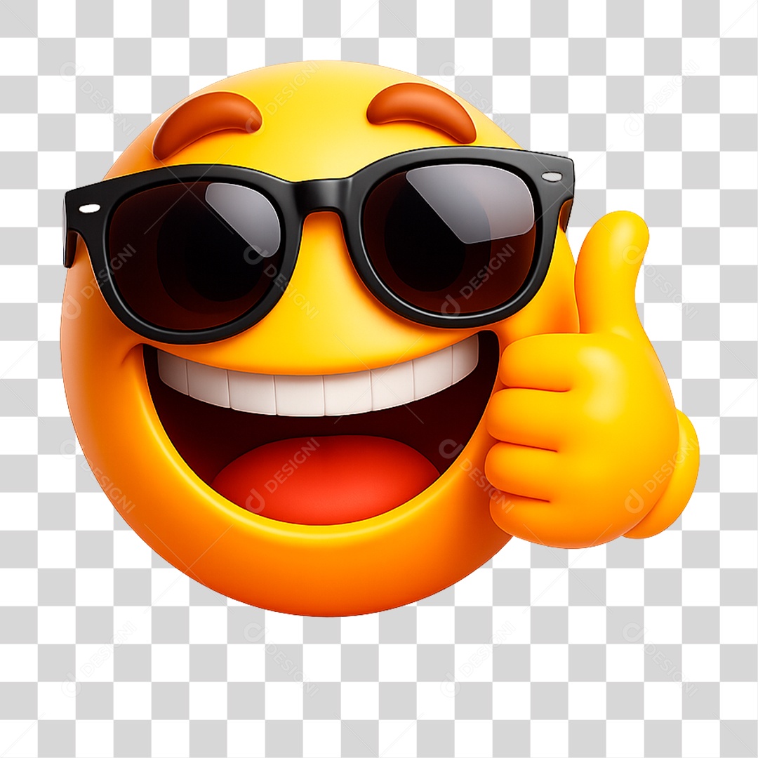 Emoji 3D Fazendo Sinal de Positivo PNG Transparente