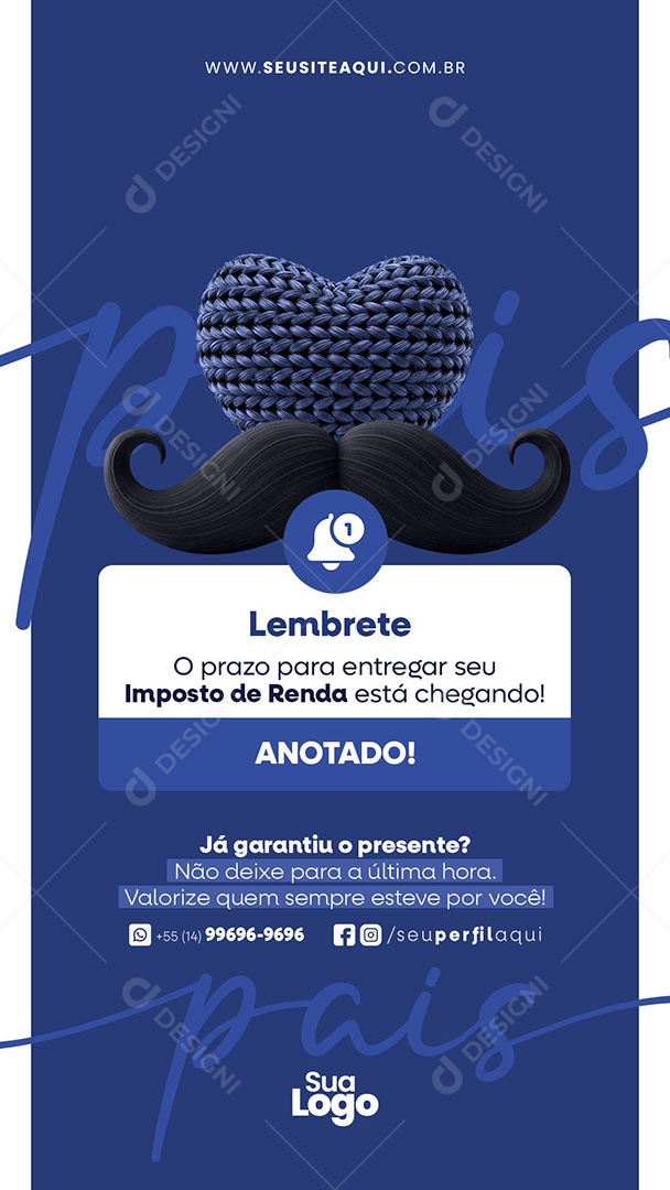 Story Feliz Dia dos Pais Social Media PSD Editável