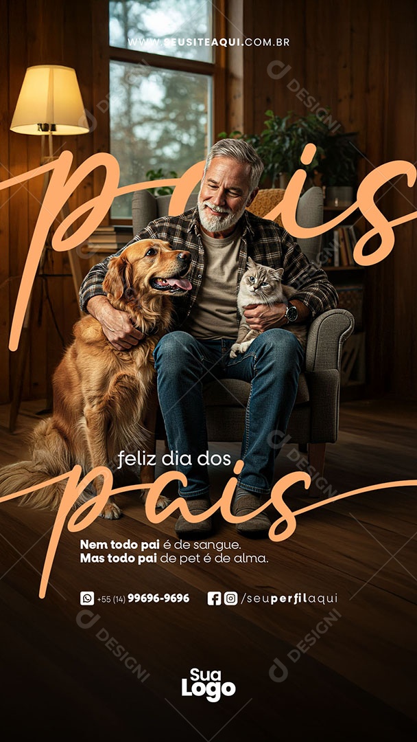 Story Feliz Dia dos Pais Nem Todo Pai É De Sangue Social Media PSD Editável