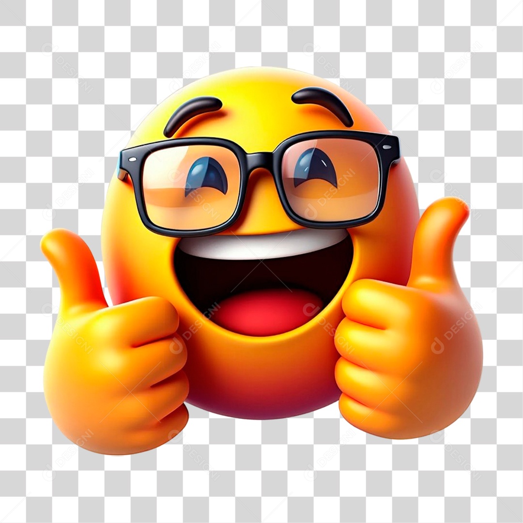 Emoji 3D Fazendo Sinal de Positivo PNG Transparente