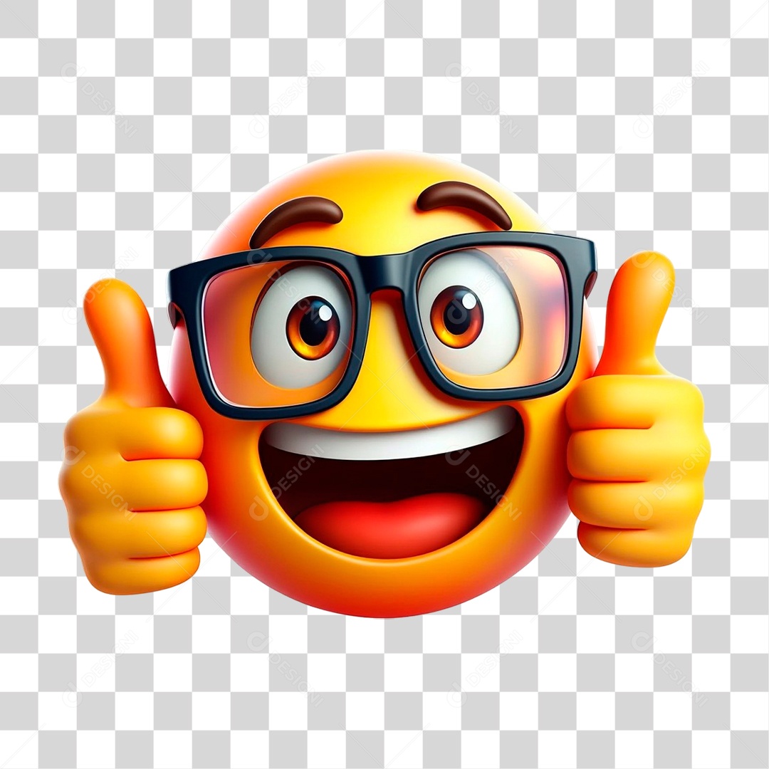 Emoji 3D Fazendo Sinal de Positivo PNG Transparente