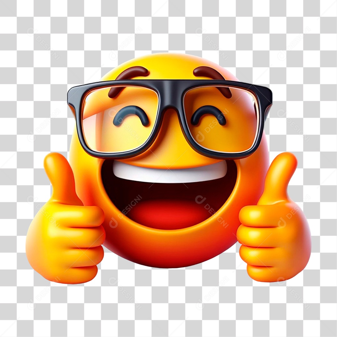 Emoji 3D Fazendo Sinal de Positivo PNG Transparente