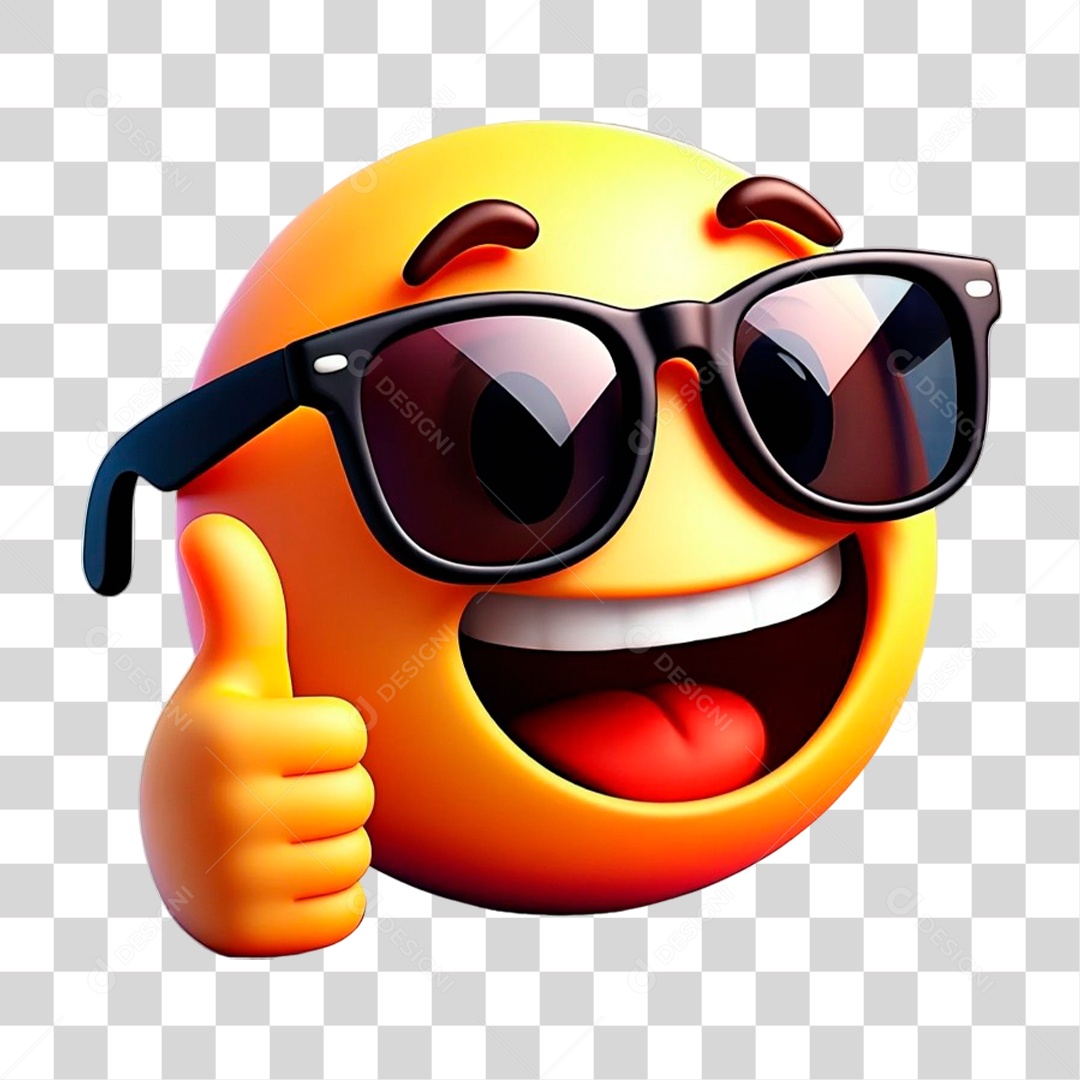 Emoji 3D Fazendo Sinal de Positivo PNG Transparente