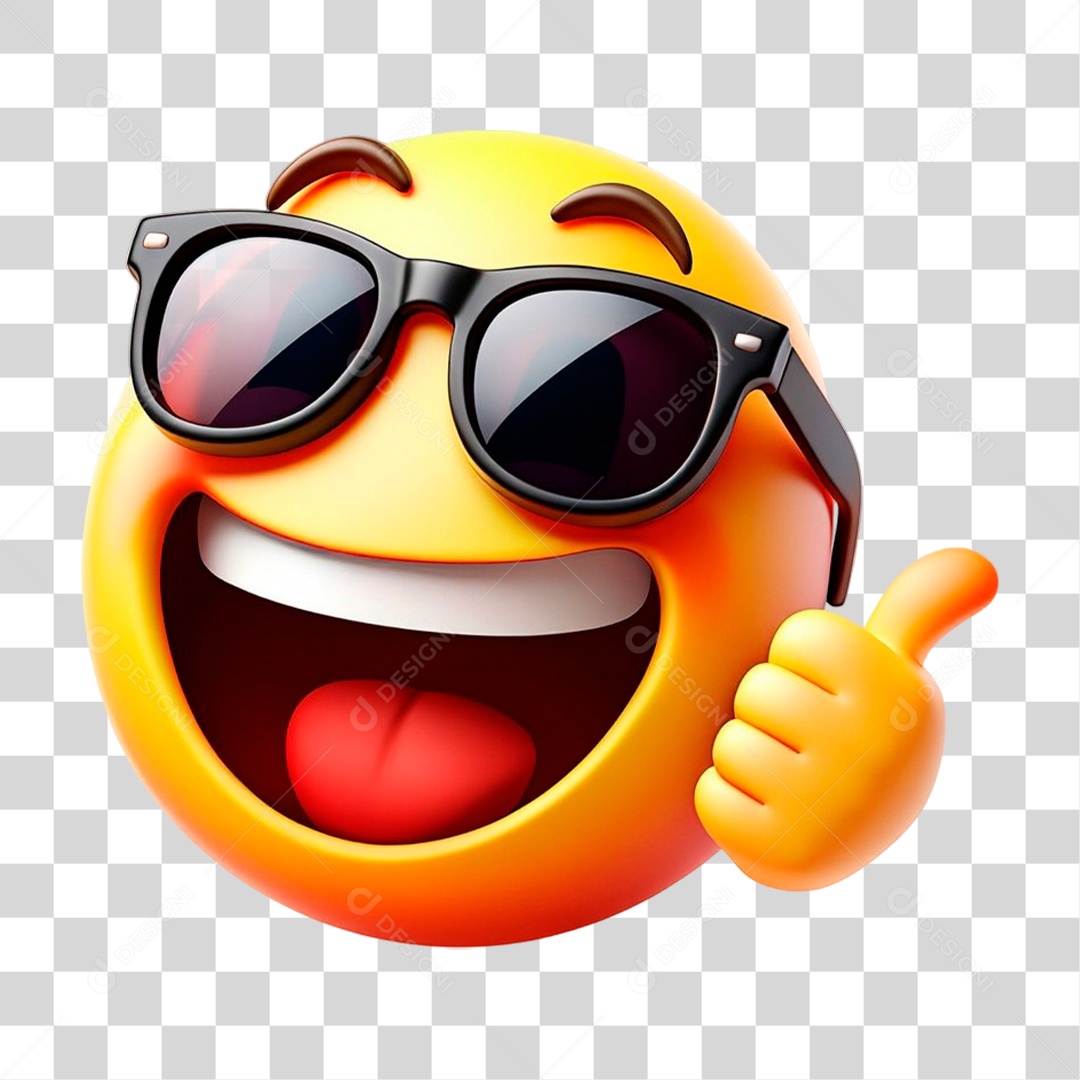 Emoji 3D Fazendo Sinal de Positivo PNG Transparente