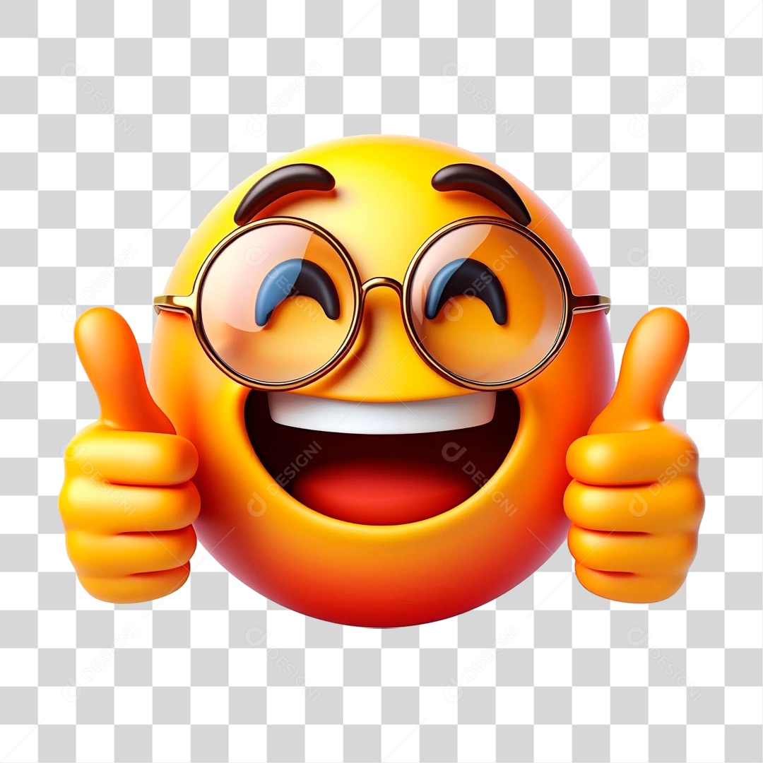 Emoji 3D Fazendo Sinal de Positivo PNG Transparente