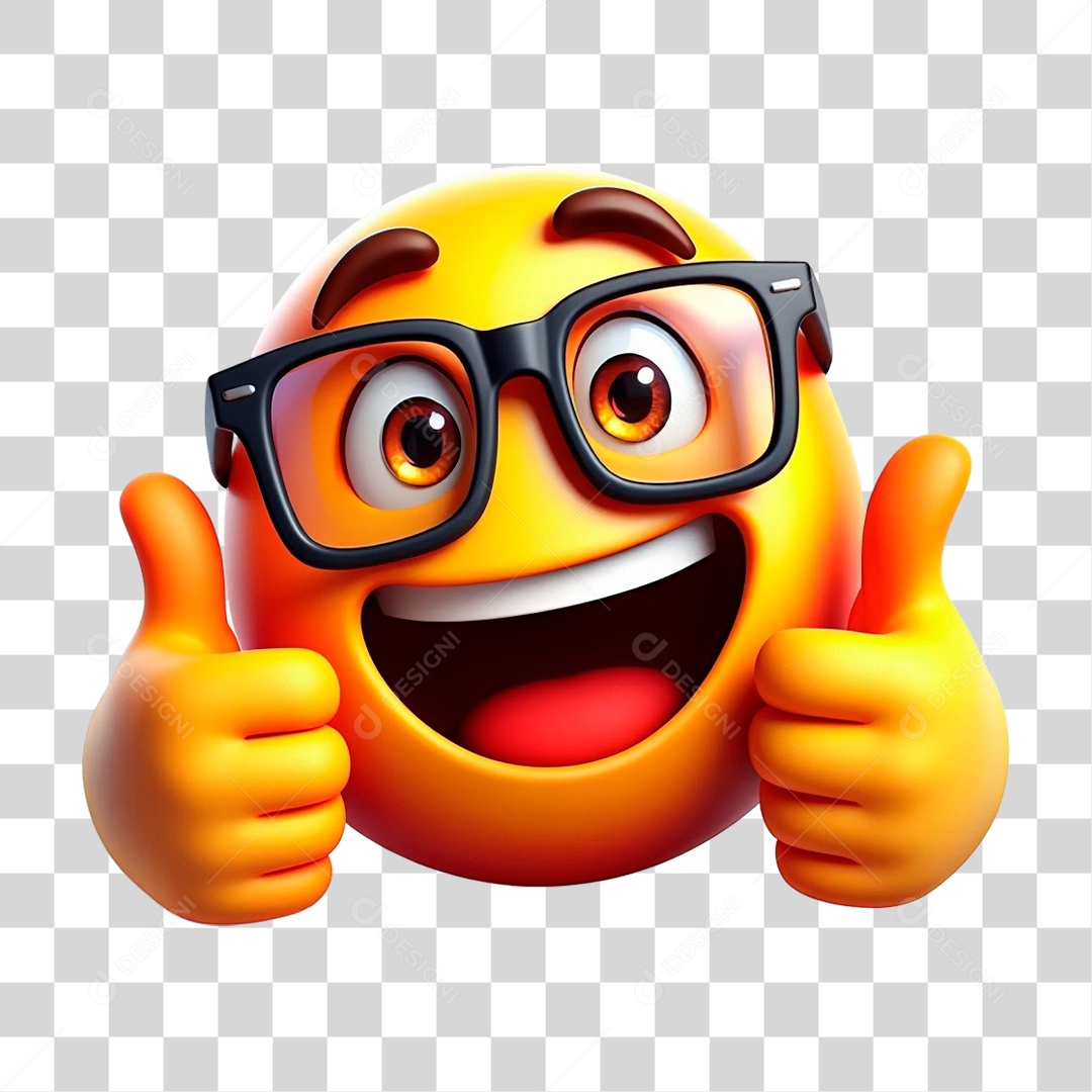 Emoji 3D Fazendo Sinal de Positivo PNG Transparente