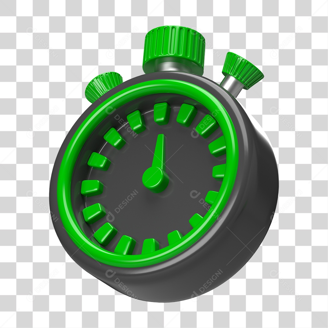 Elemento 3D Cronômetro Temporizador PNG Transparente