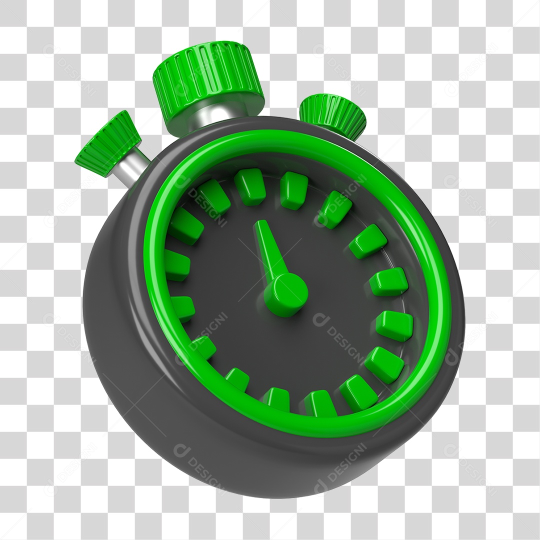 Elemento 3D Cronômetro Temporizador PNG Transparente