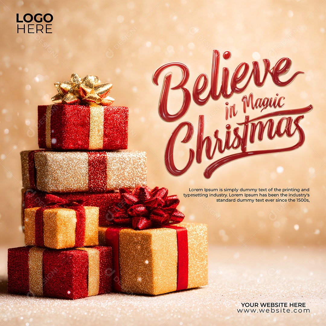 Feliz Natal 25 De Dezembro Social Media PSD Editável