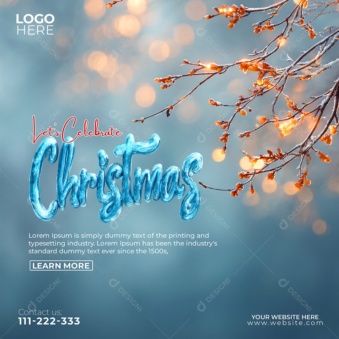 Feliz Natal 25 De Dezembro Social Media PSD Editável