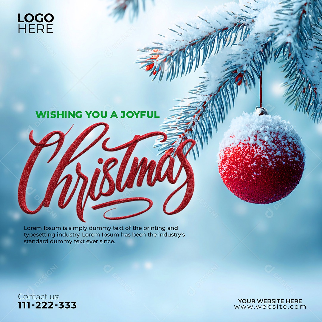 Feliz Natal 25 De Dezembro Social Media PSD Editável