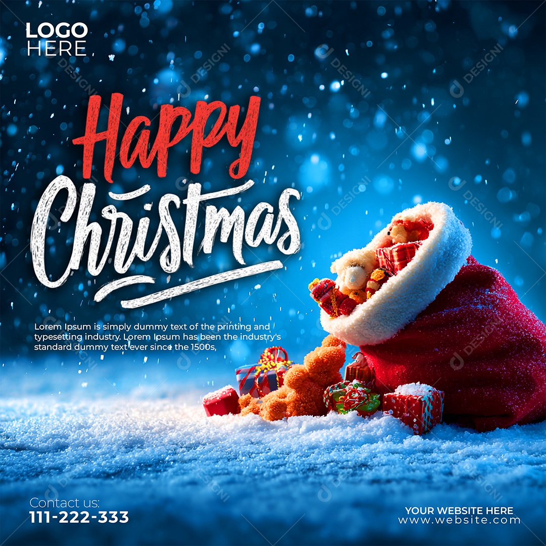 Feliz Natal 25 De Dezembro Social Media PSD Editável