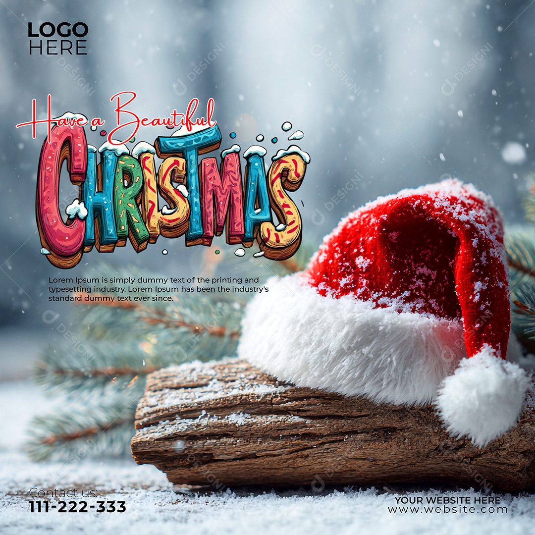 Feliz Natal 25 De Dezembro Social Media PSD Editável