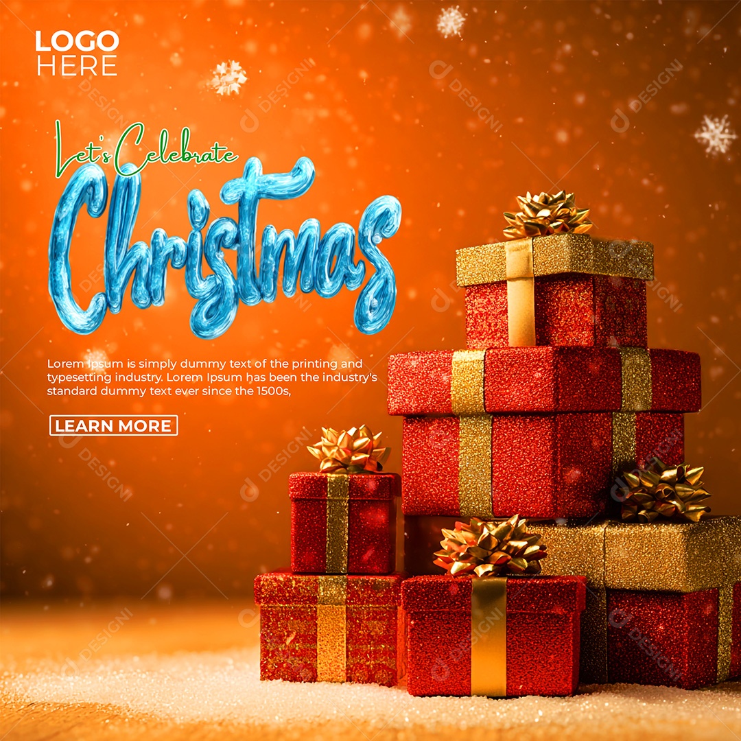 Feliz Natal 25 De Dezembro Social Media PSD Editável