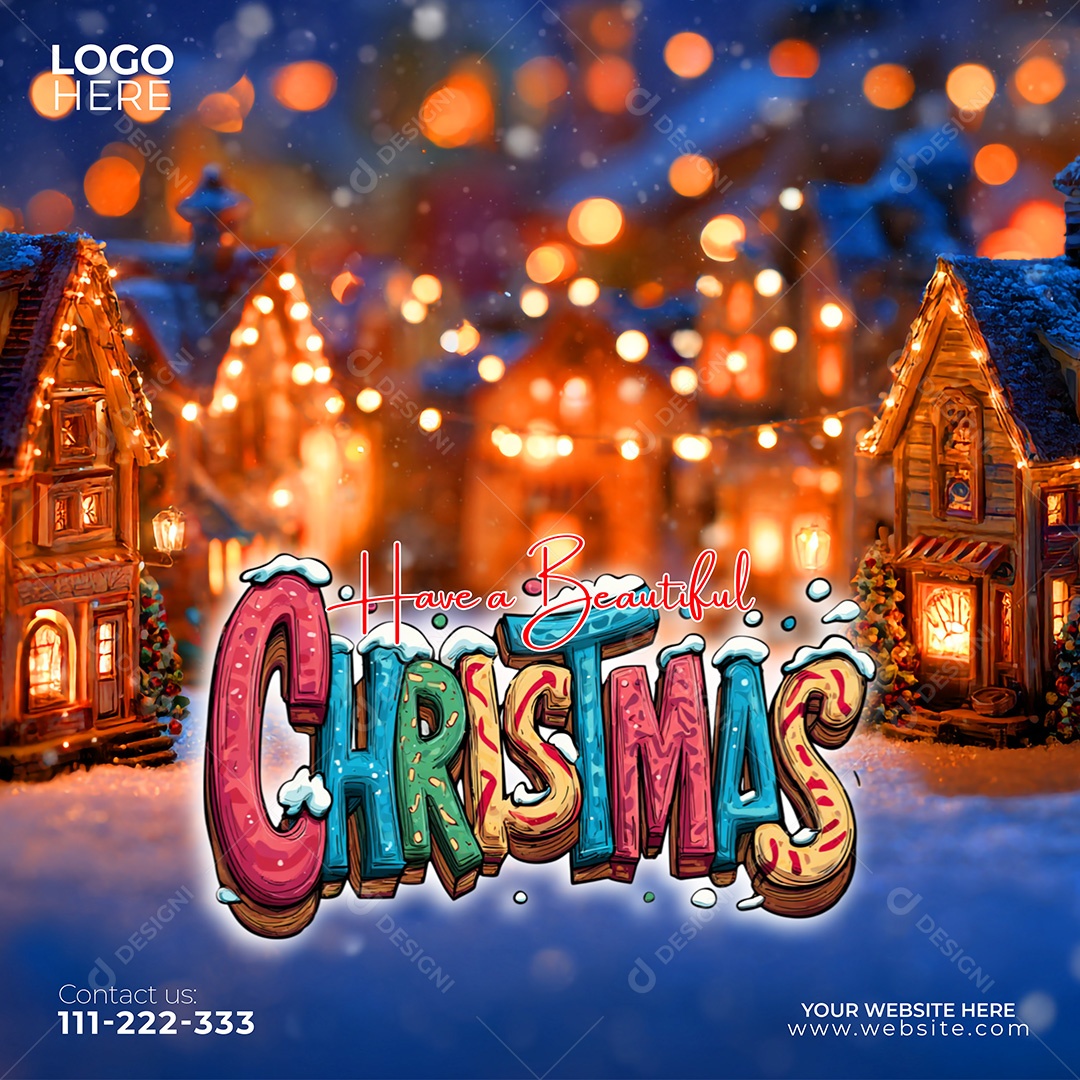 Feliz Natal 25 De Dezembro Social Media PSD Editável