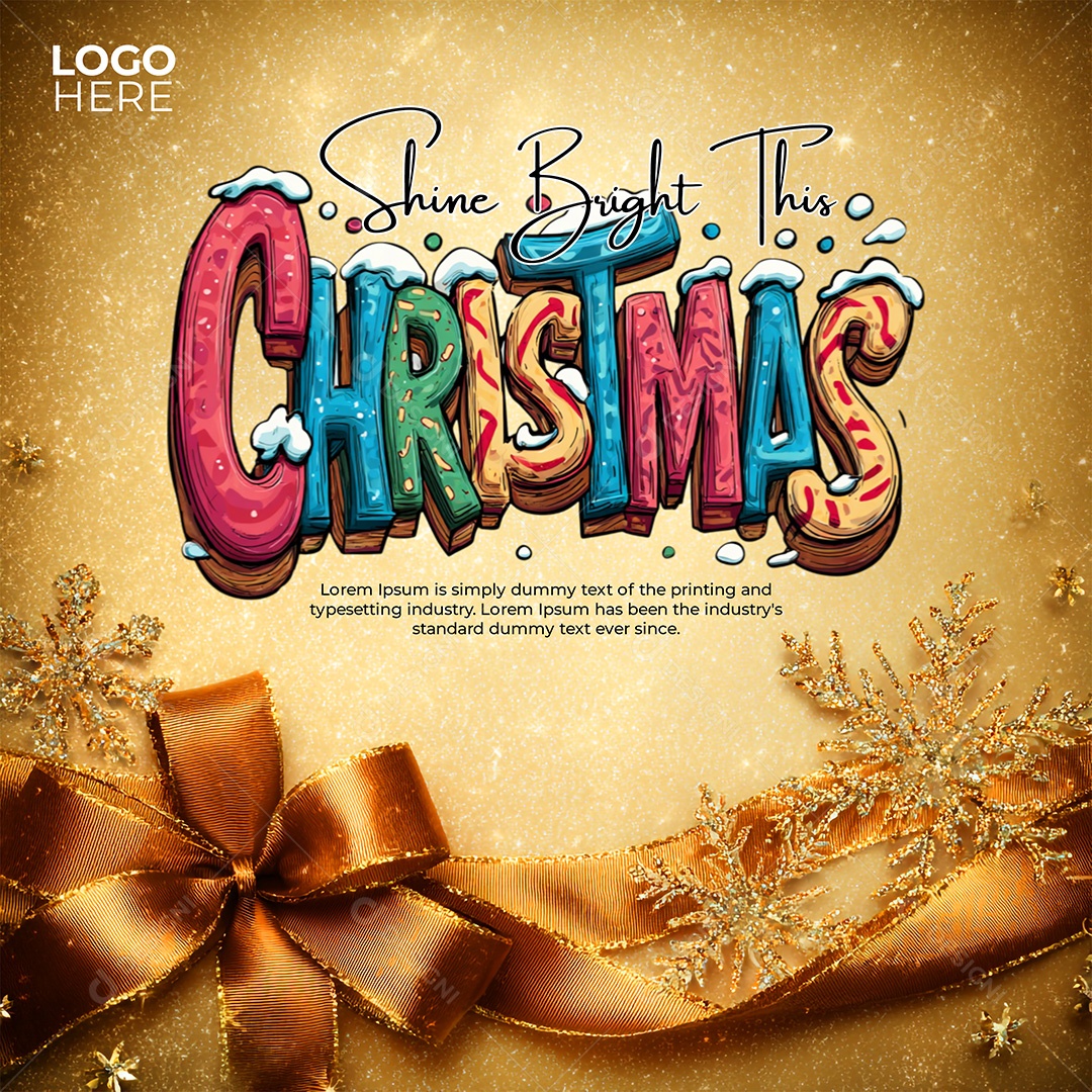 Feliz Natal 25 De Dezembro Social Media PSD Editável