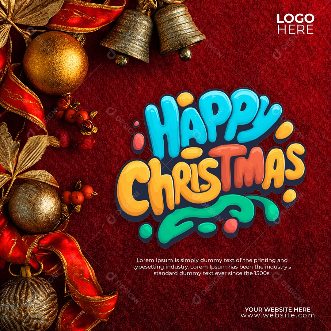 Feliz Natal 25 De Dezembro Social Media PSD Editável