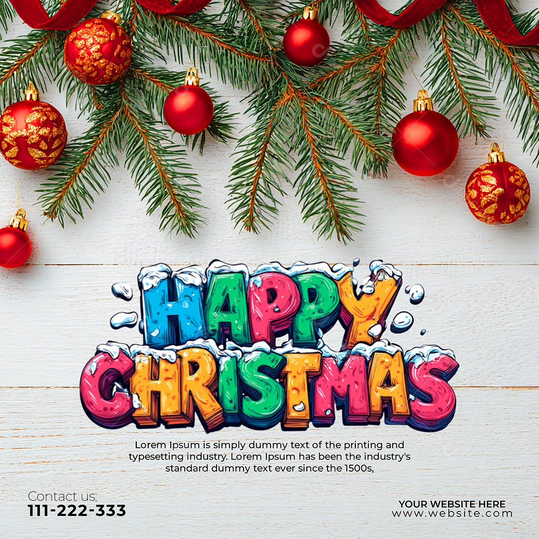 Feliz Natal 25 De Dezembro Social Media PSD Editável