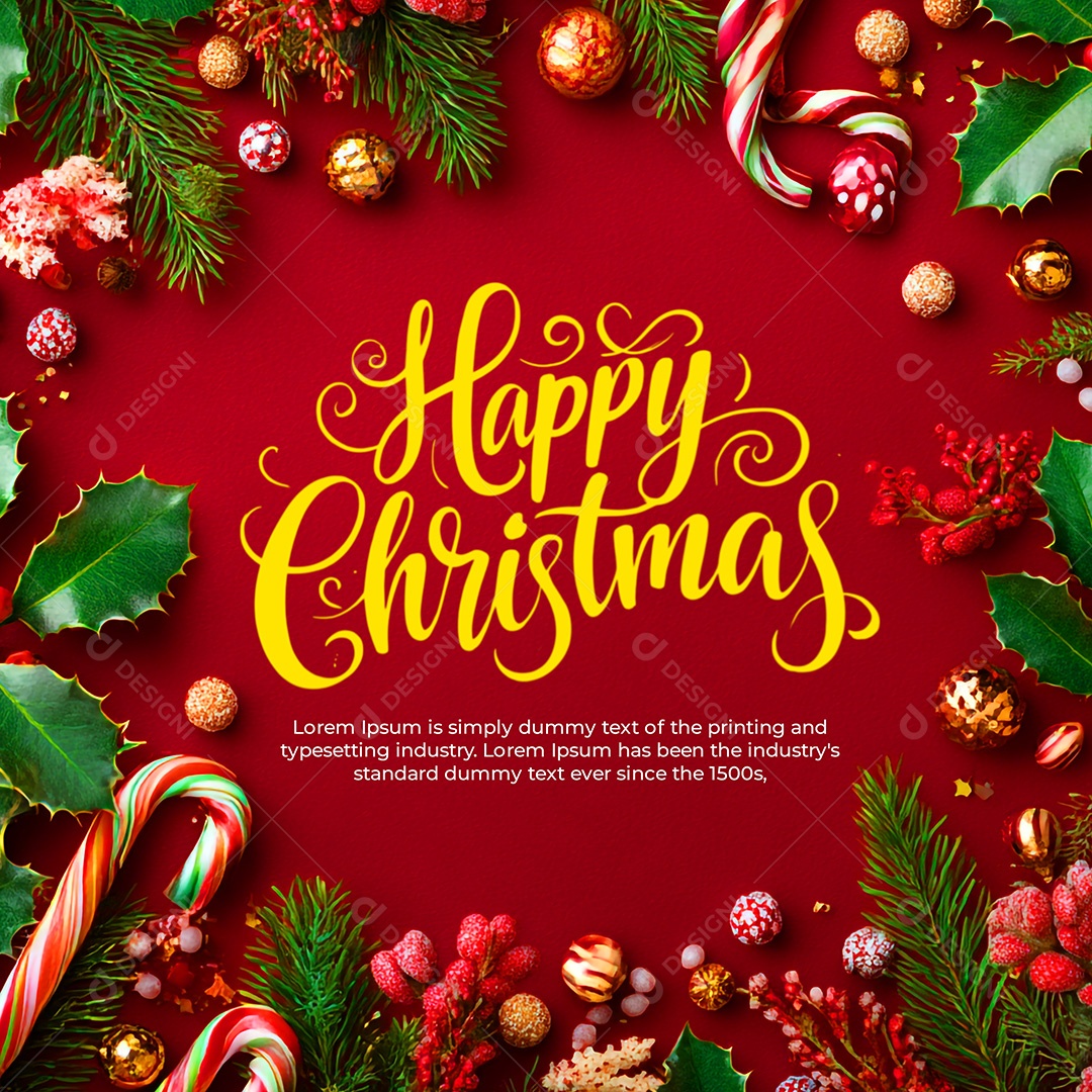 Feliz Natal 25 De Dezembro Social Media PSD Editável