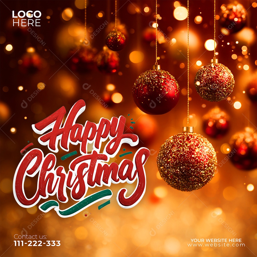 Feliz Natal 25 De Dezembro Social Media PSD Editável