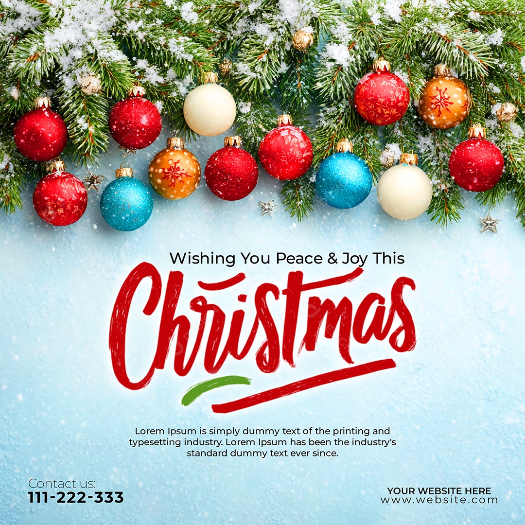 Feliz Natal 25 De Dezembro Social Media PSD Editável