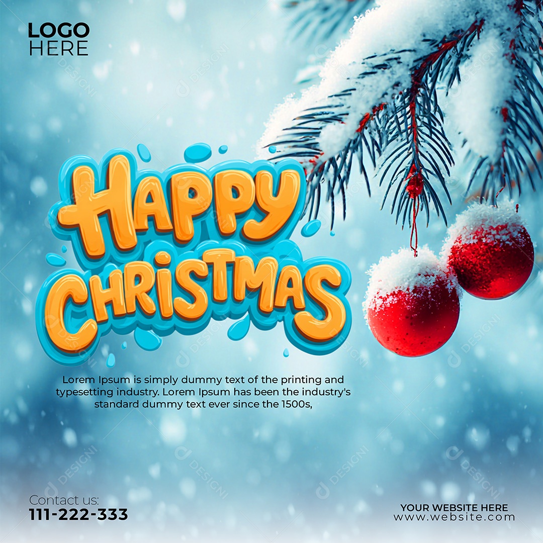 Feliz Natal 25 De Dezembro Social Media PSD Editável