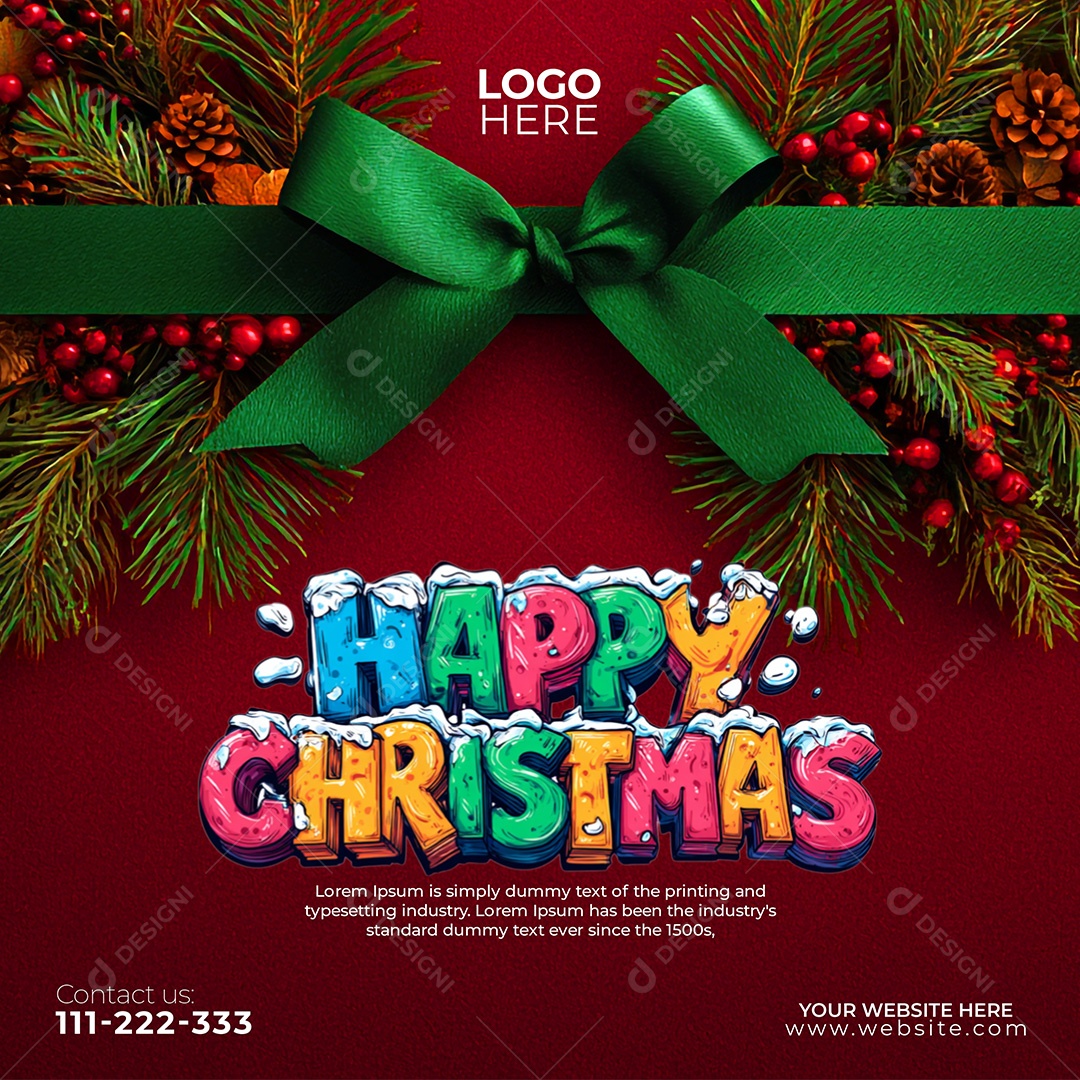 Feliz Natal 25 De Dezembro Social Media PSD Editável