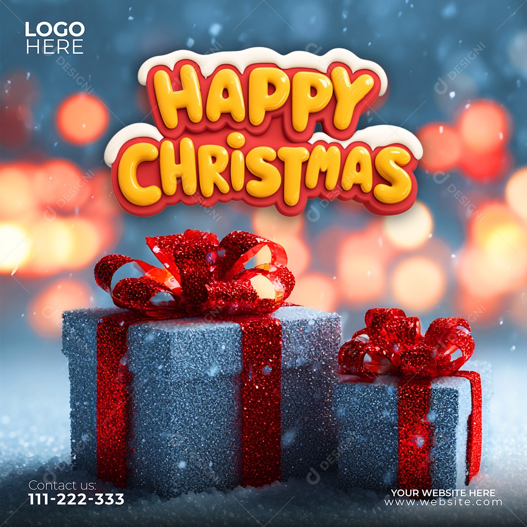 Feliz Natal 25 De Dezembro Social Media PSD Editável