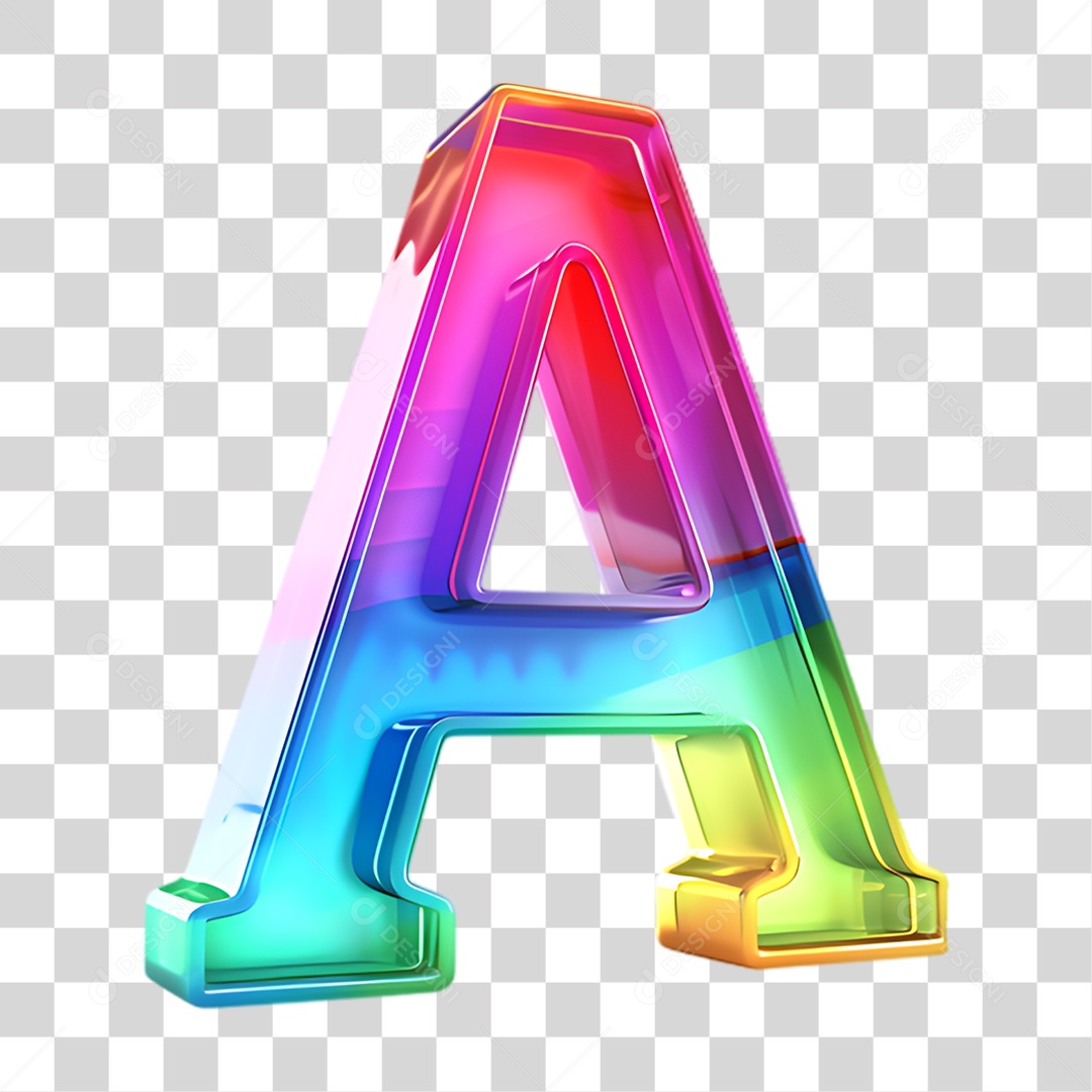 Letra do Alfabeto A Colorida PNG Transparente