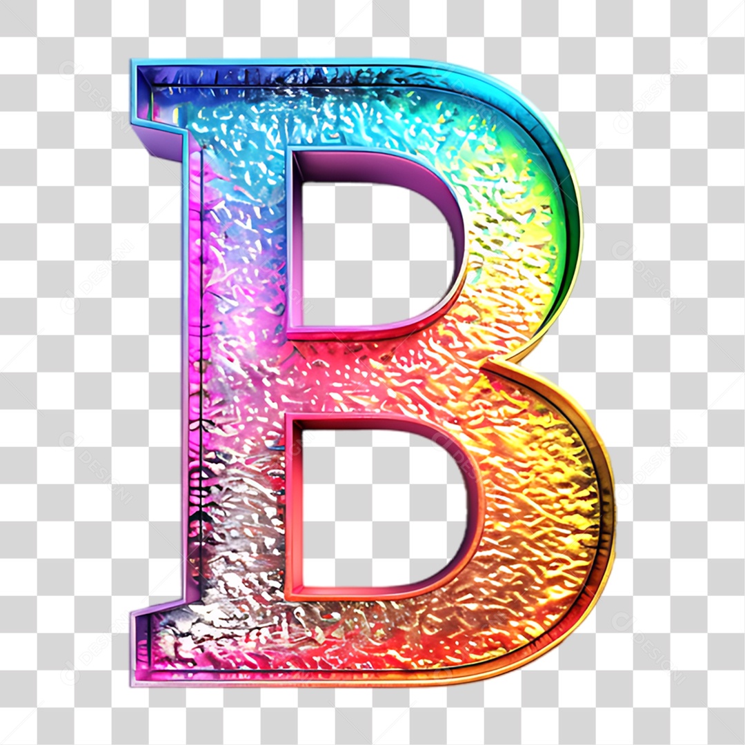 Letra do Alfabeto B Colorida PNG Transparente