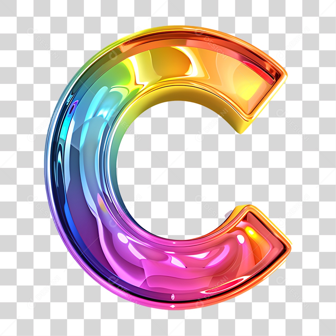 Letra do Alfabeto C Colorida PNG Transparente