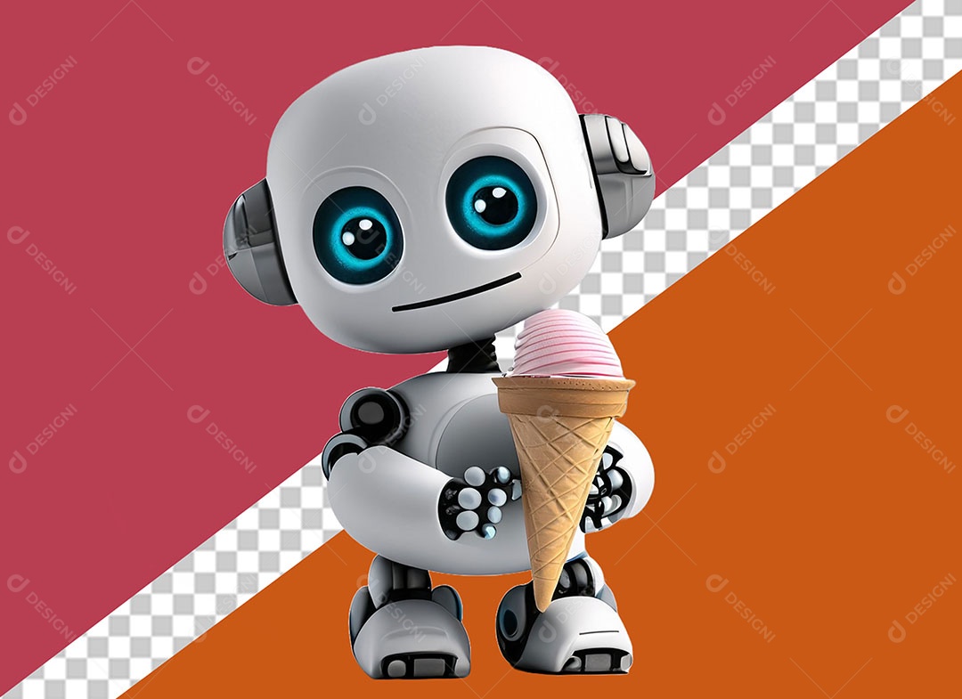 Personagem 3D Robô Para Composição PSD