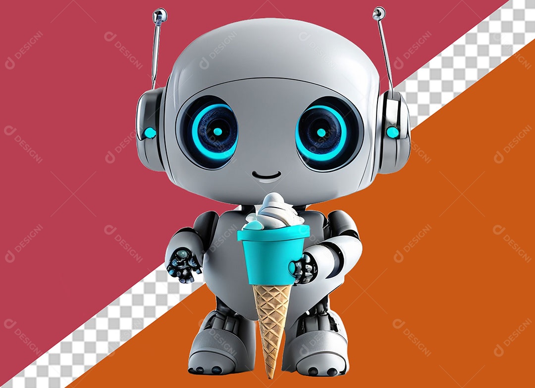 Personagem 3D Robô Para Composição PSD