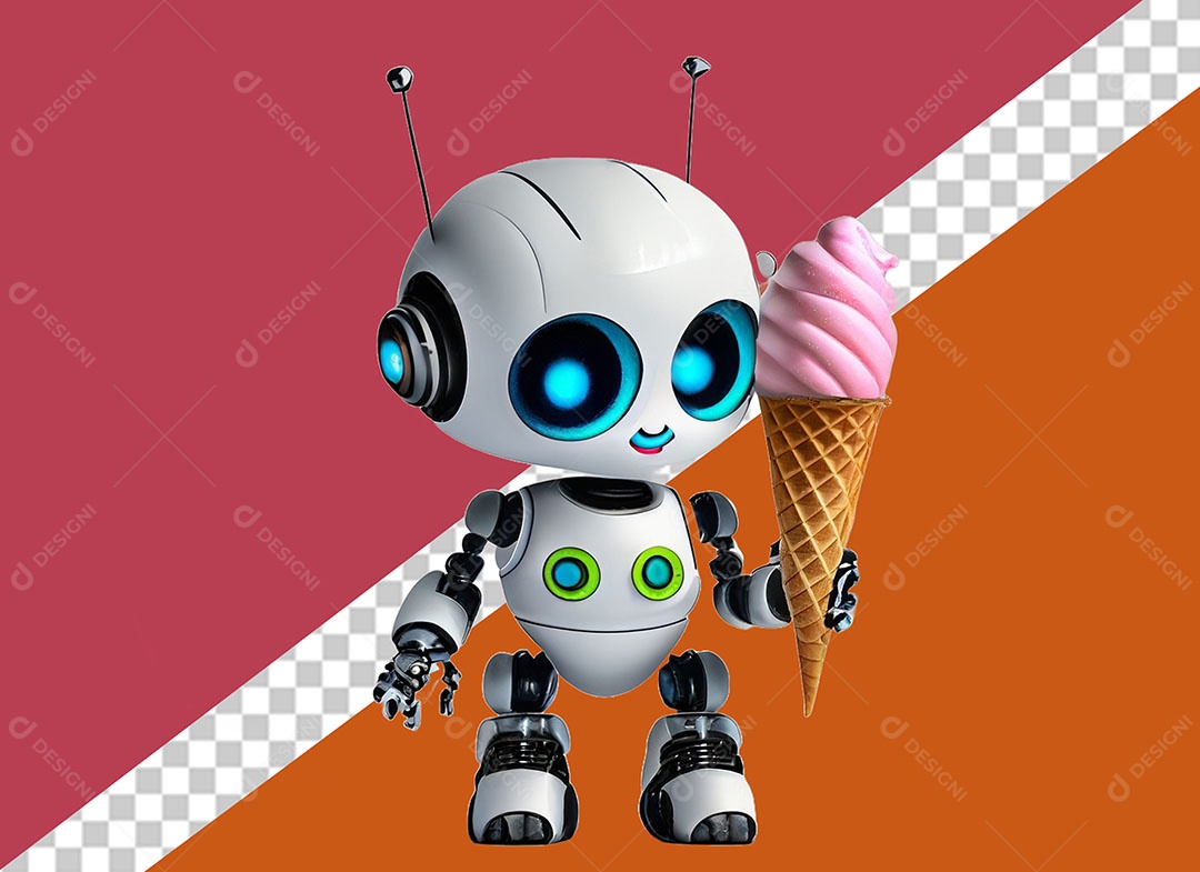 Personagem 3D Robô Para Composição PSD
